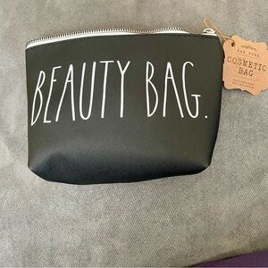 Rae Dunn Black Cosmetic Bag with Zippered Closure